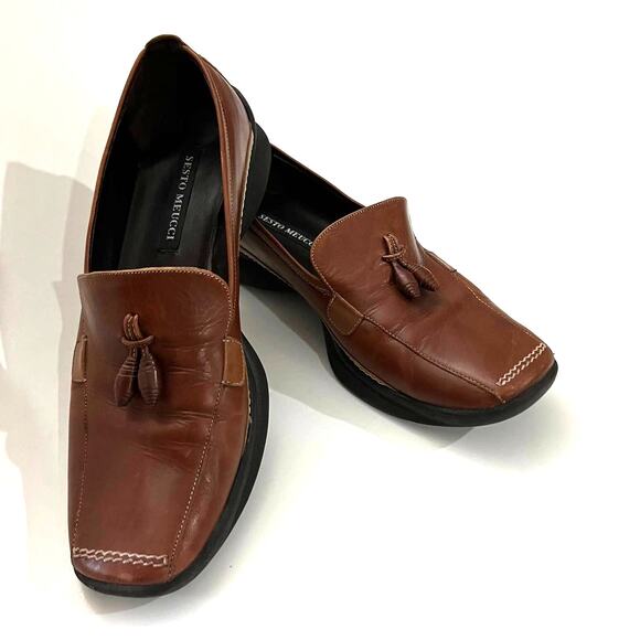Sesto Meucci Leather Tassel Loafer Size 7M - Picture 10 of 10